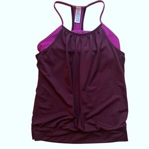 Ivivva by Lululemon Girls’ 12 Double Dutch racerback tank top magenta purple EUC